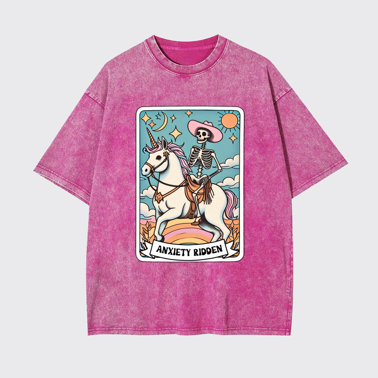 Mental Health-Anxiety Ridden Tarot Card Garment-dye Tees