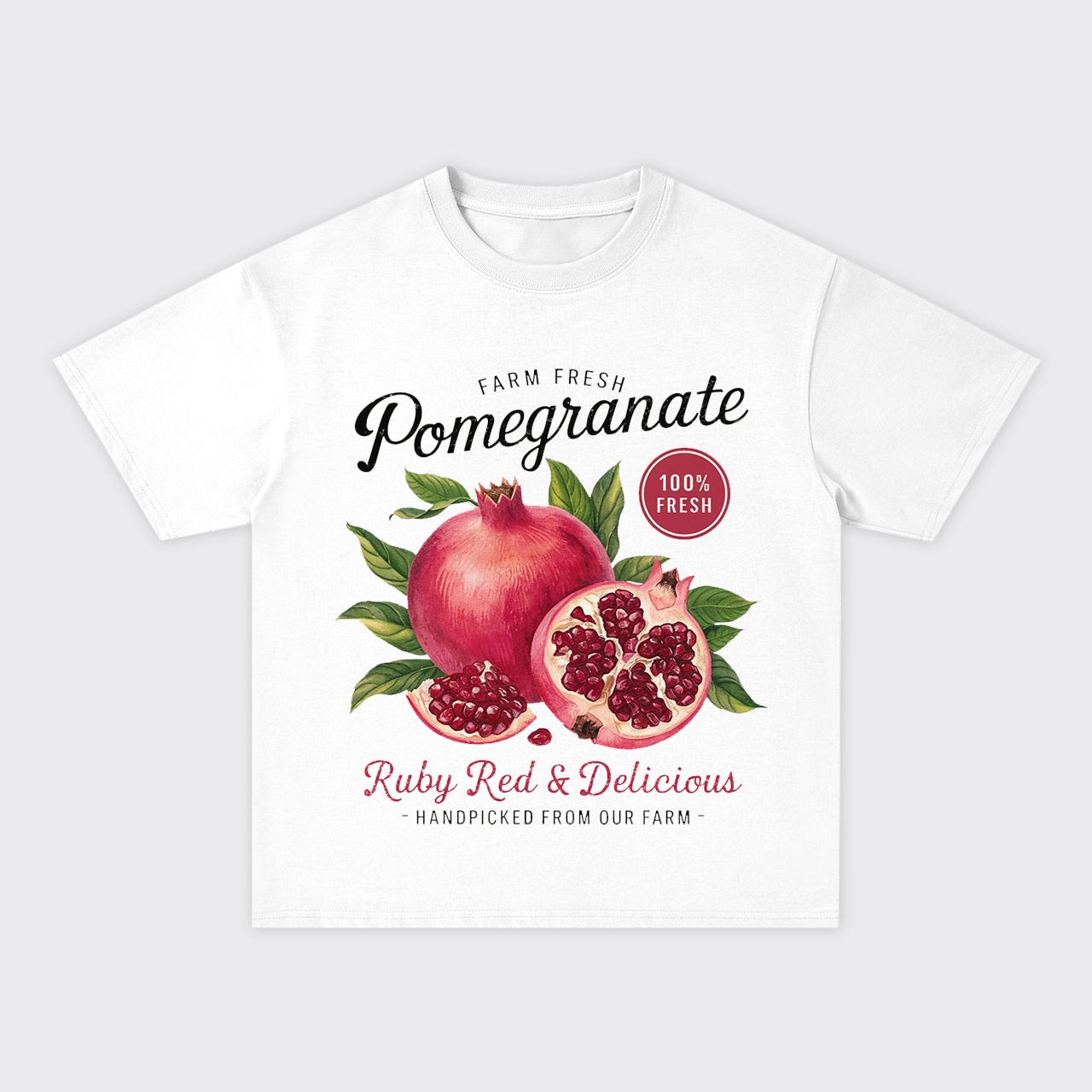Retro Style-Fresh Pomegranate Oversize T-Shirts