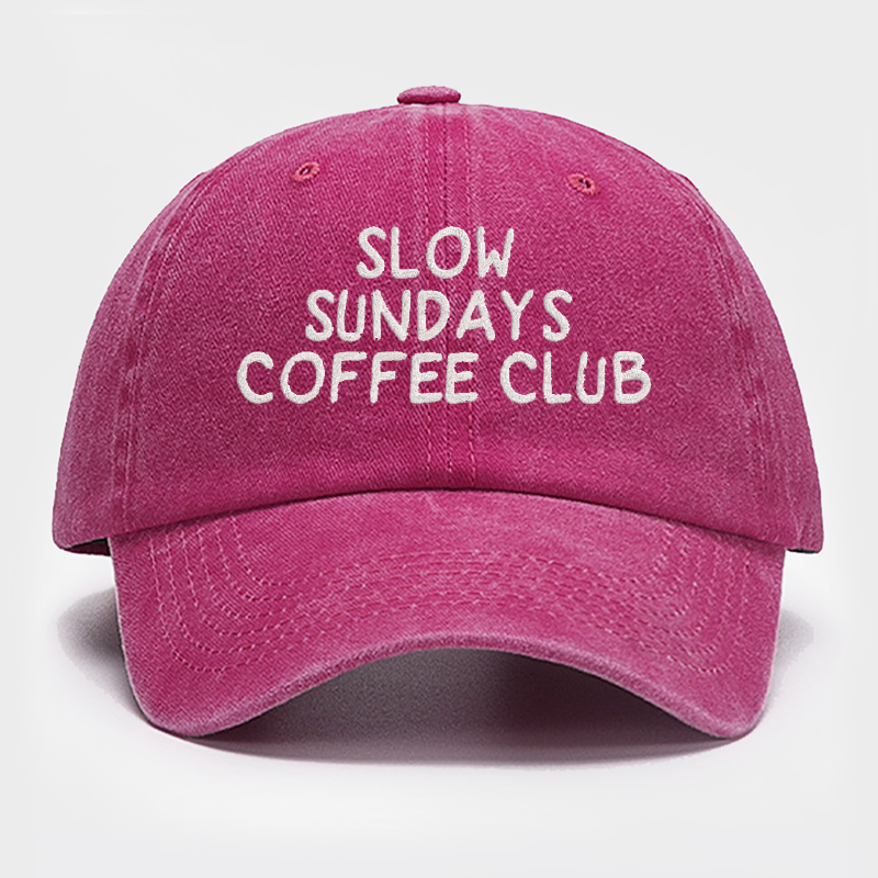Slow Sundays Coffee Club Embroidered Baseball Cap