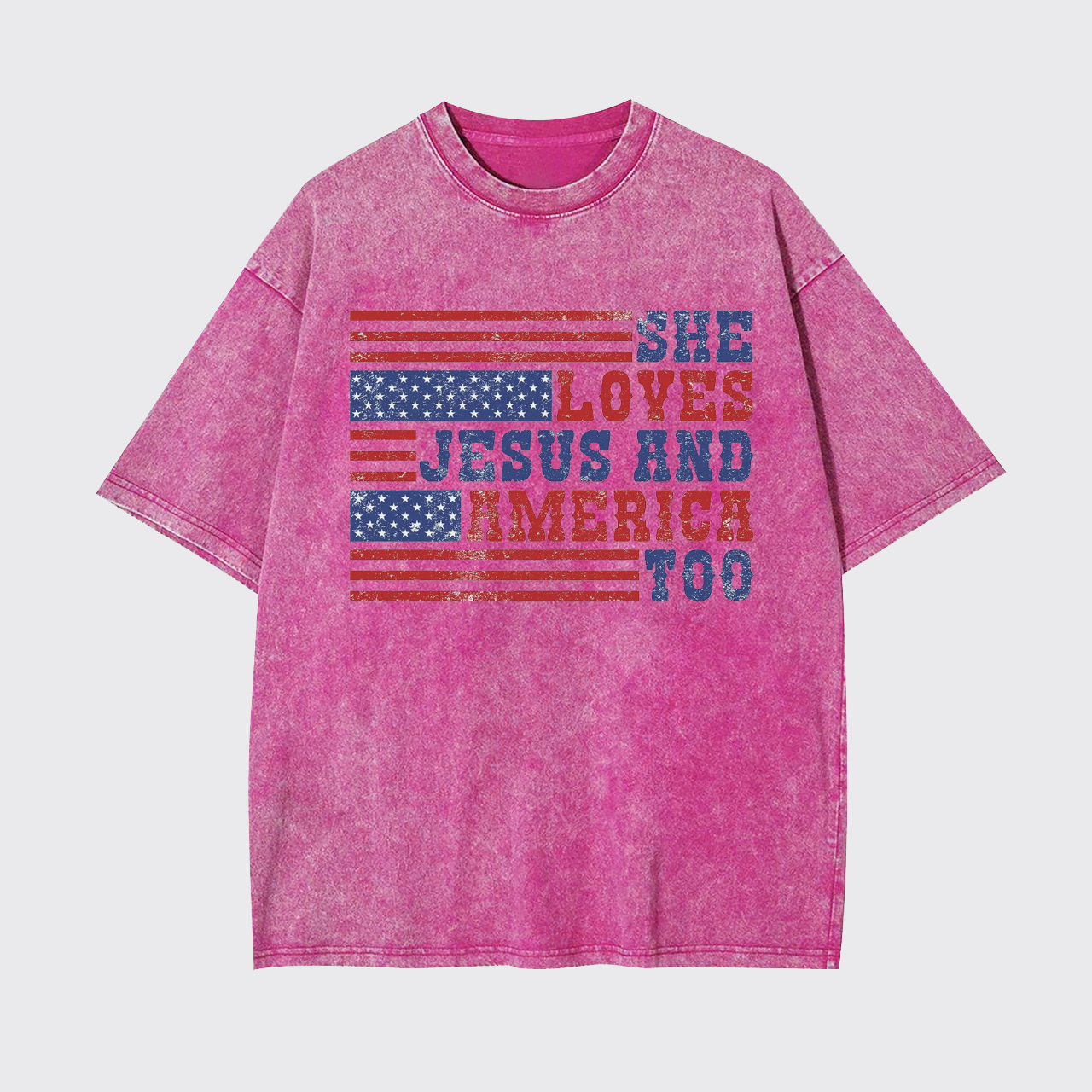 She Loves Jesus And America Too Garment-dye Tees