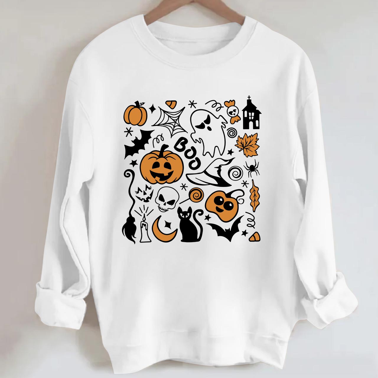 Vintage Pumpkin Spooky Halloween Sweatshirt