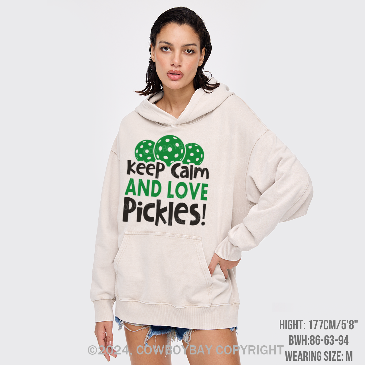 Keep Calm And Love Pickles Garment-Dye Hoodies