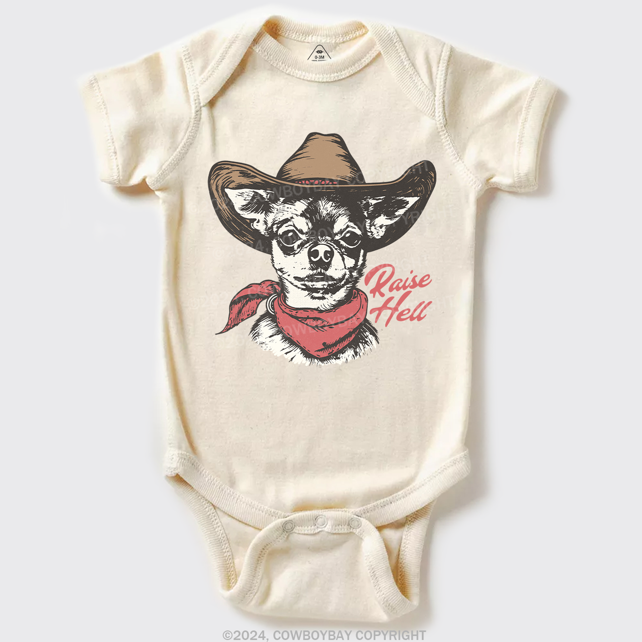 Cowboy Chihuahua,Raise Hell Baby Bodysuit