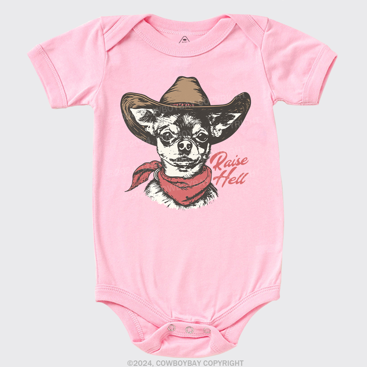 Cowboy Chihuahua,Raise Hell Baby Bodysuit