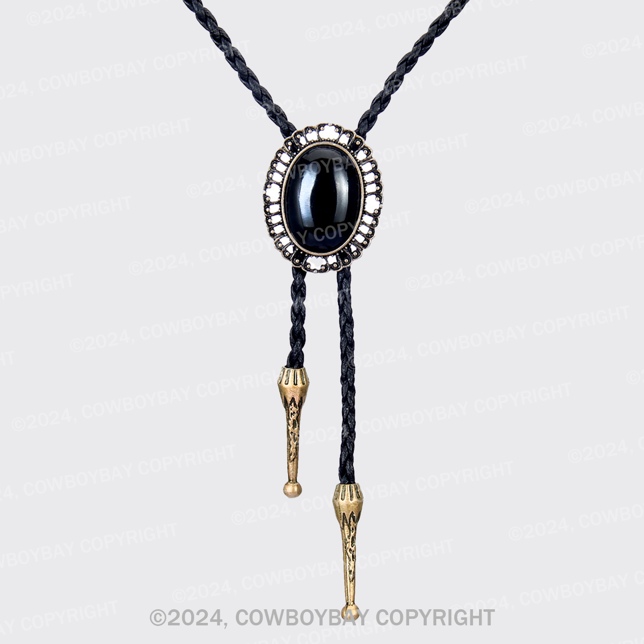 Vintage Tether Western Cutout Gemstone Necklace