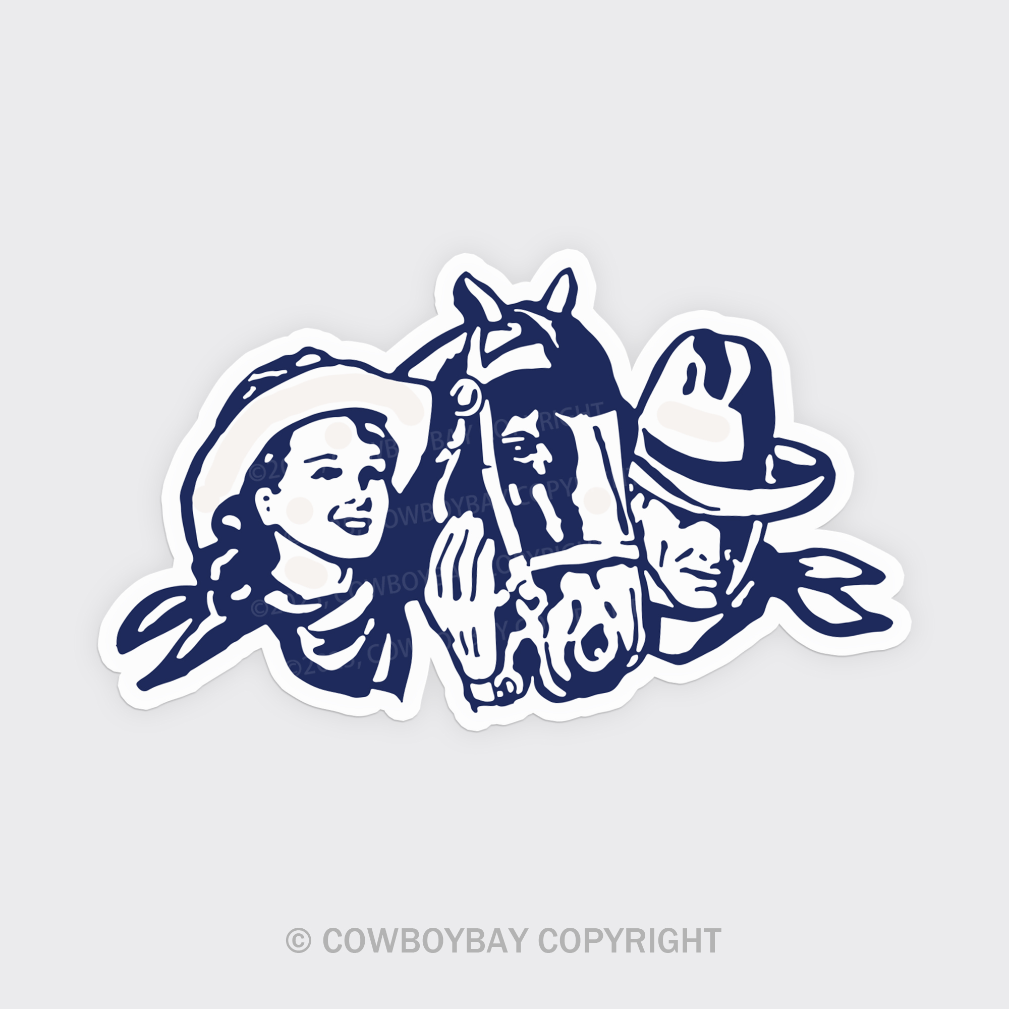Cowgirl, Horse, Cowboy Fridge Magnet