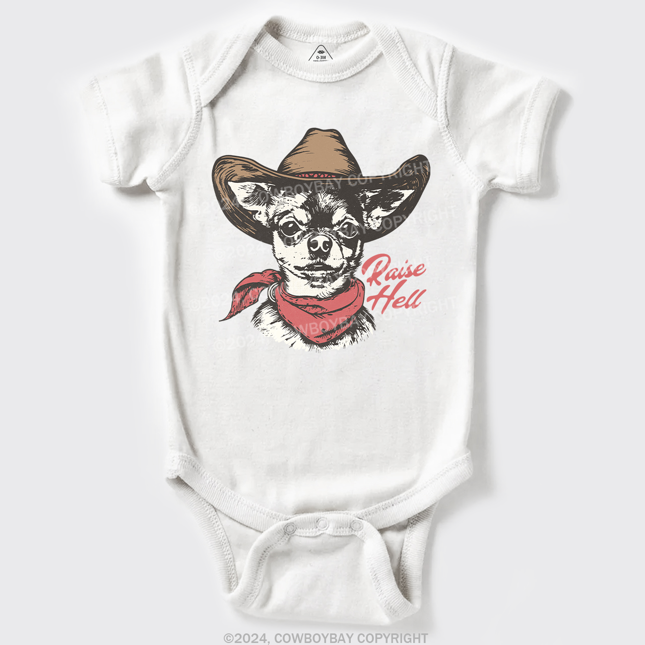 Cowboy Chihuahua,Raise Hell Baby Bodysuit