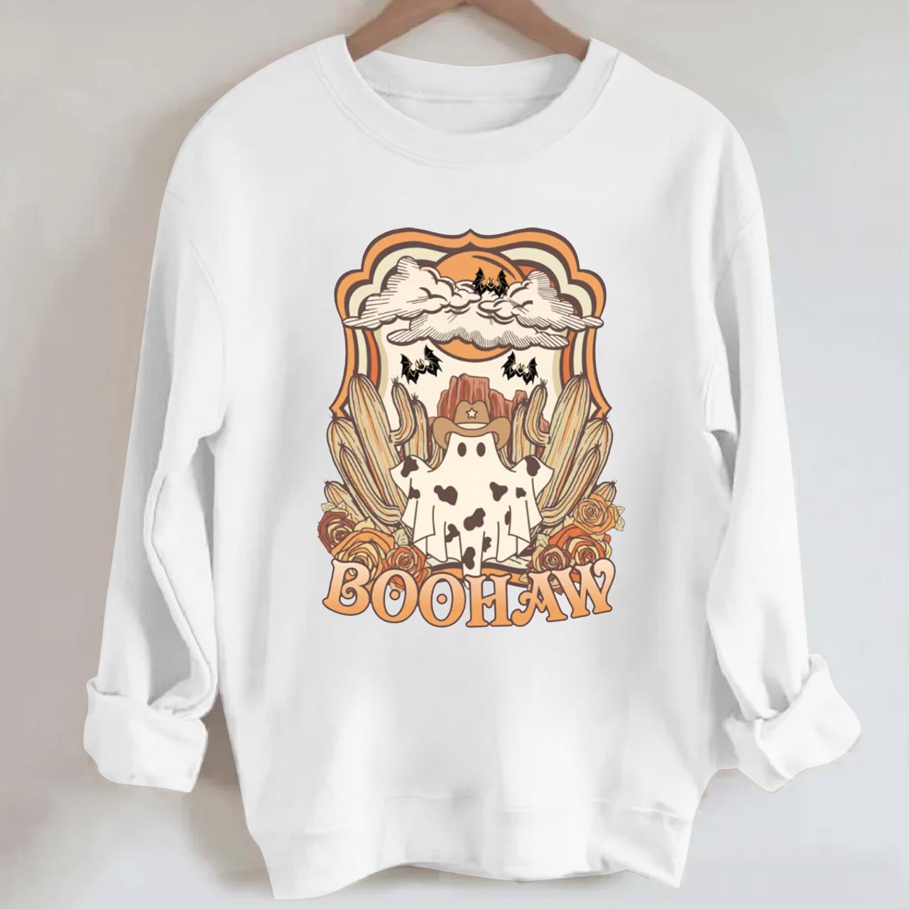 Halloween BooHaw Spooky Season Cowboy Sweatshirt