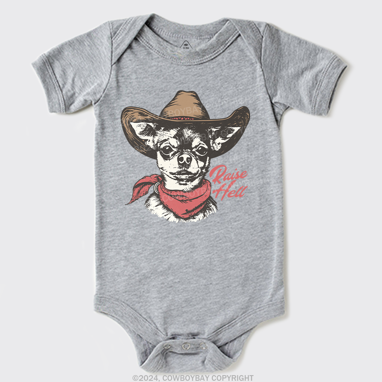 Cowboy Chihuahua,Raise Hell Baby Bodysuit