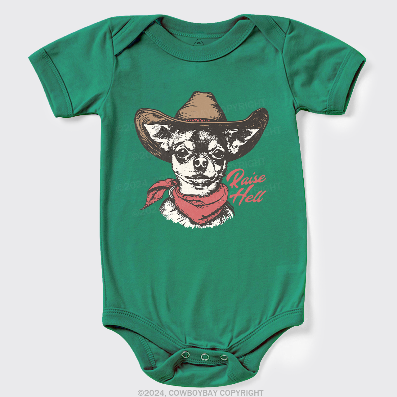 Cowboy Chihuahua,Raise Hell Baby Bodysuit