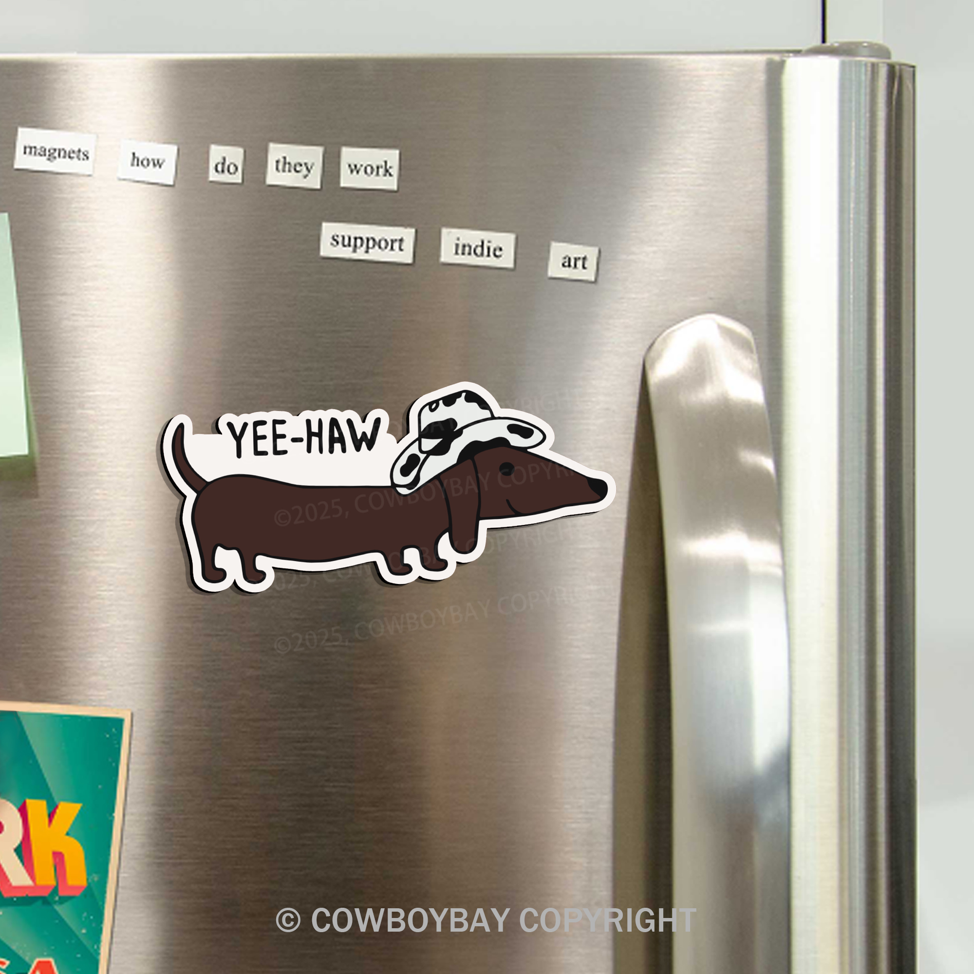 Cowboy Dachshund Fridge Magnet