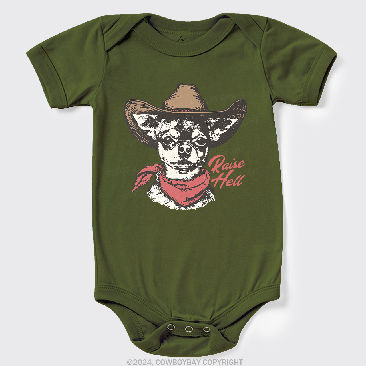 Cowboy Chihuahua,Raise Hell Baby Bodysuit