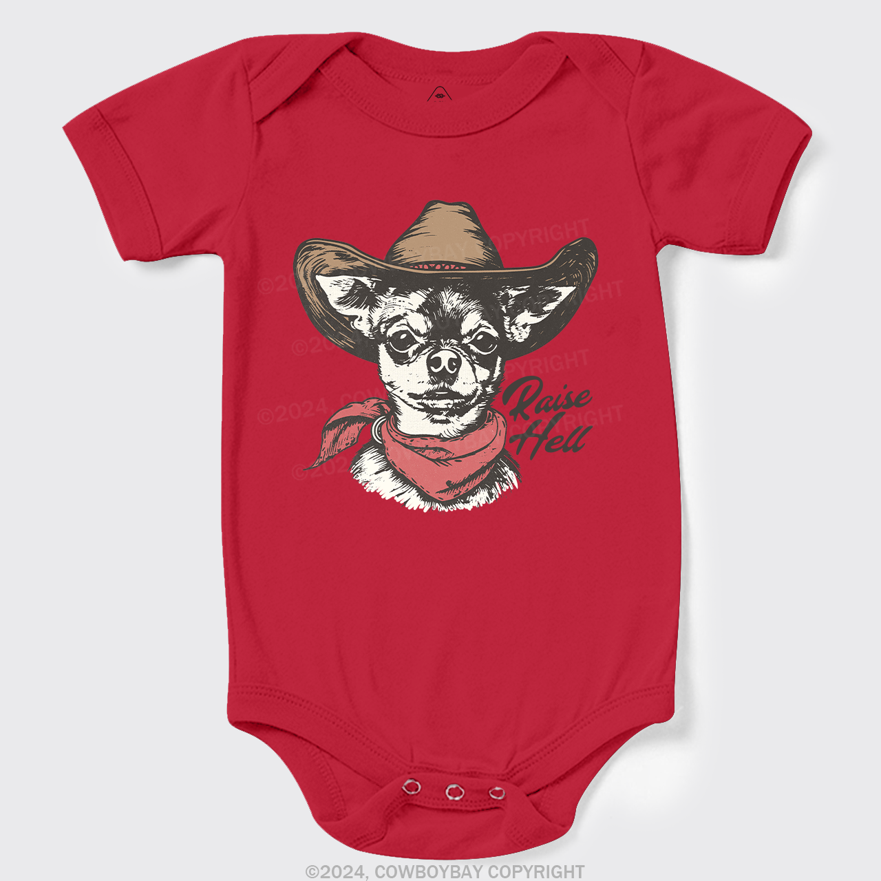 Cowboy Chihuahua,Raise Hell Baby Bodysuit