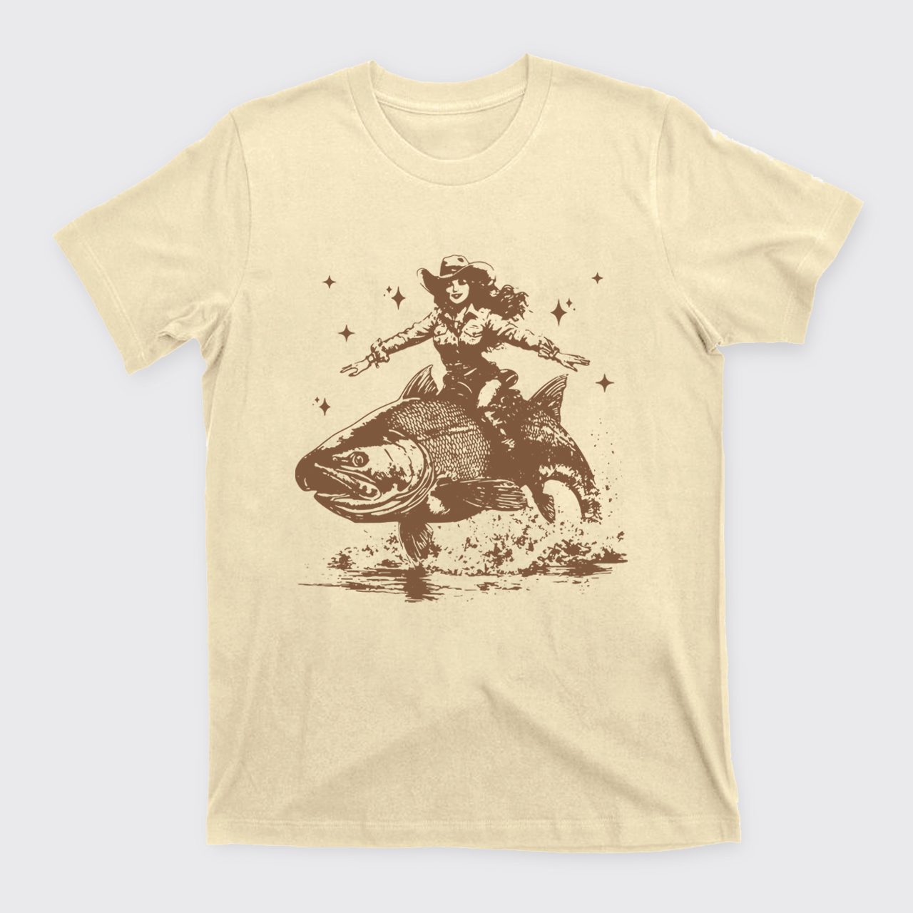 Cowgirl Riding A Fish T-Shirts