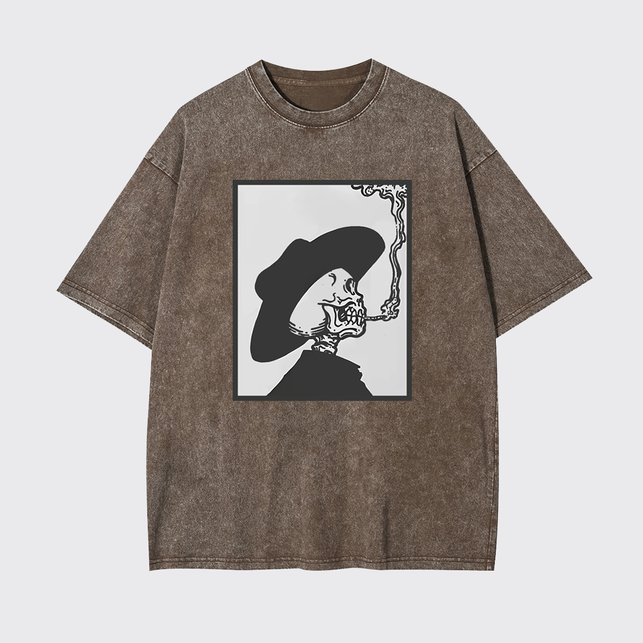 Smoking Cowboy Skeleton Garment-dye Tees
