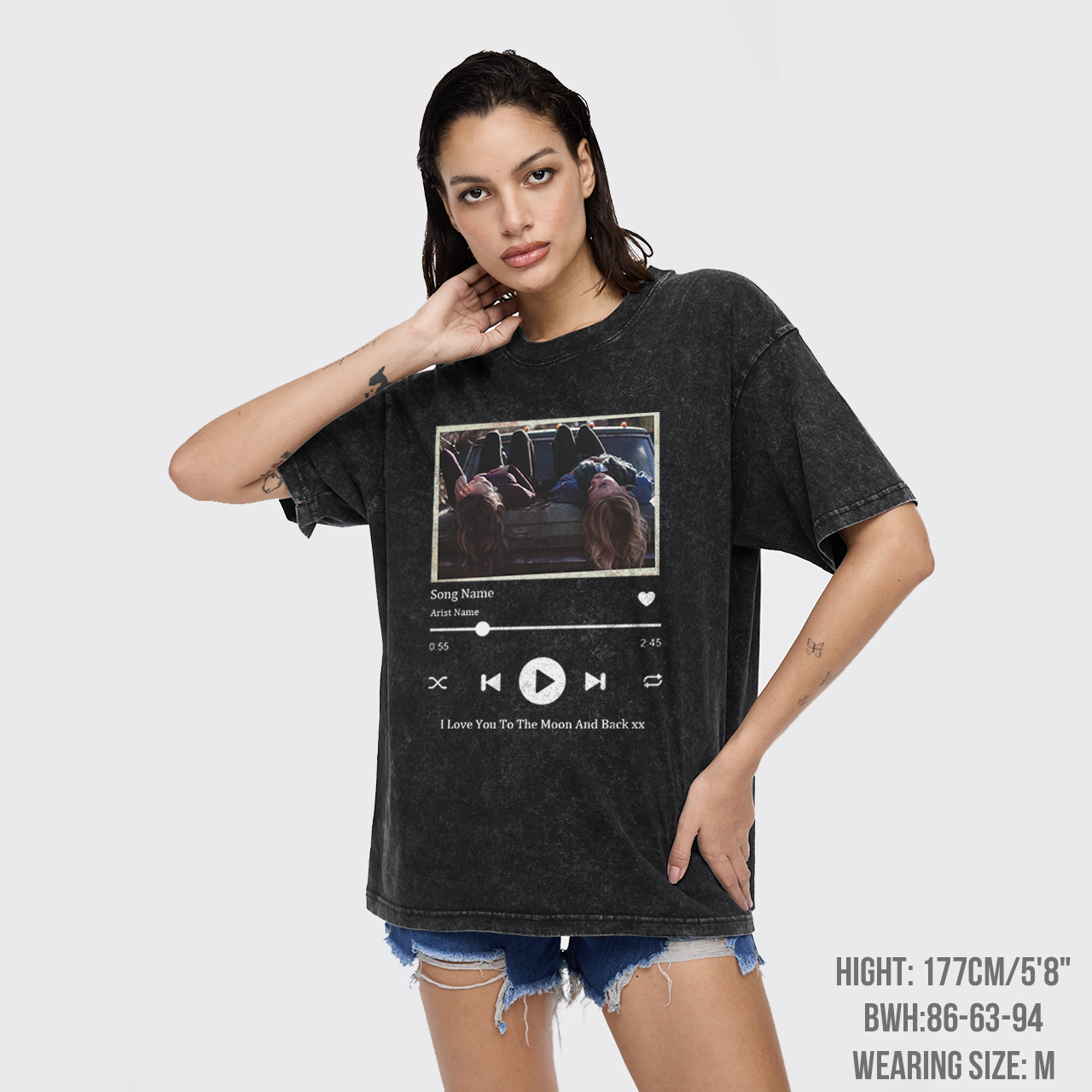Custom Picture Song Best Friends Garment-dye Tees