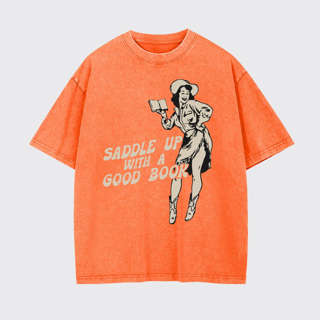 Retro Western Country Bookish Cowgirl Garment-dye Tees