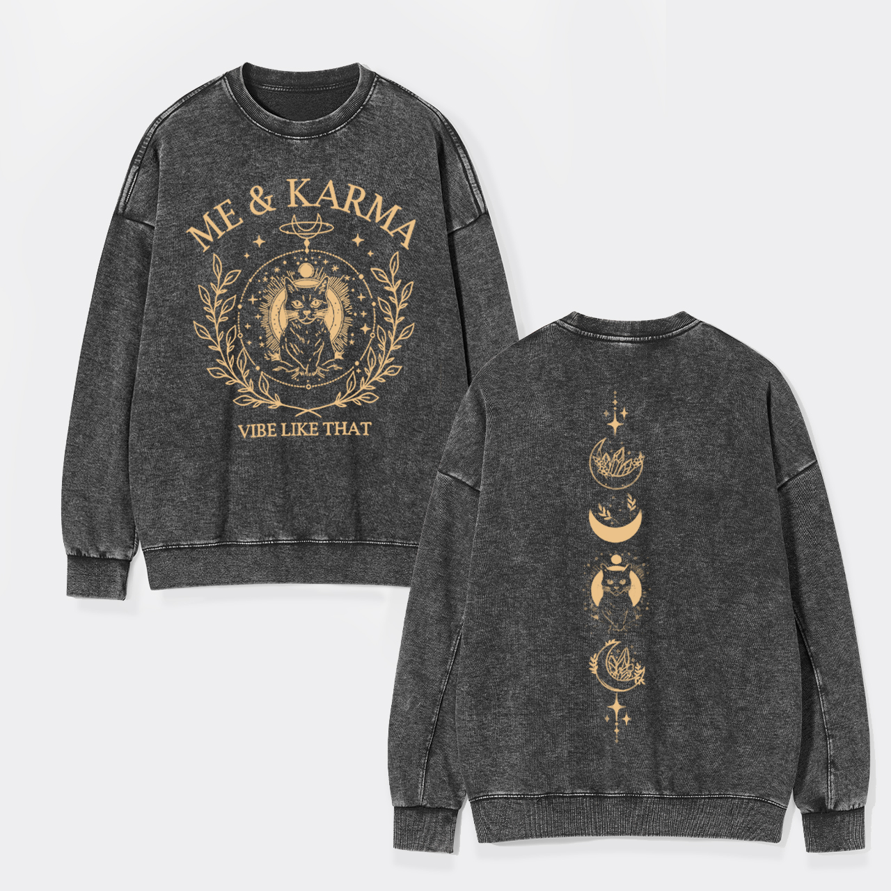 Music Black Cat Washed Sweatshirts