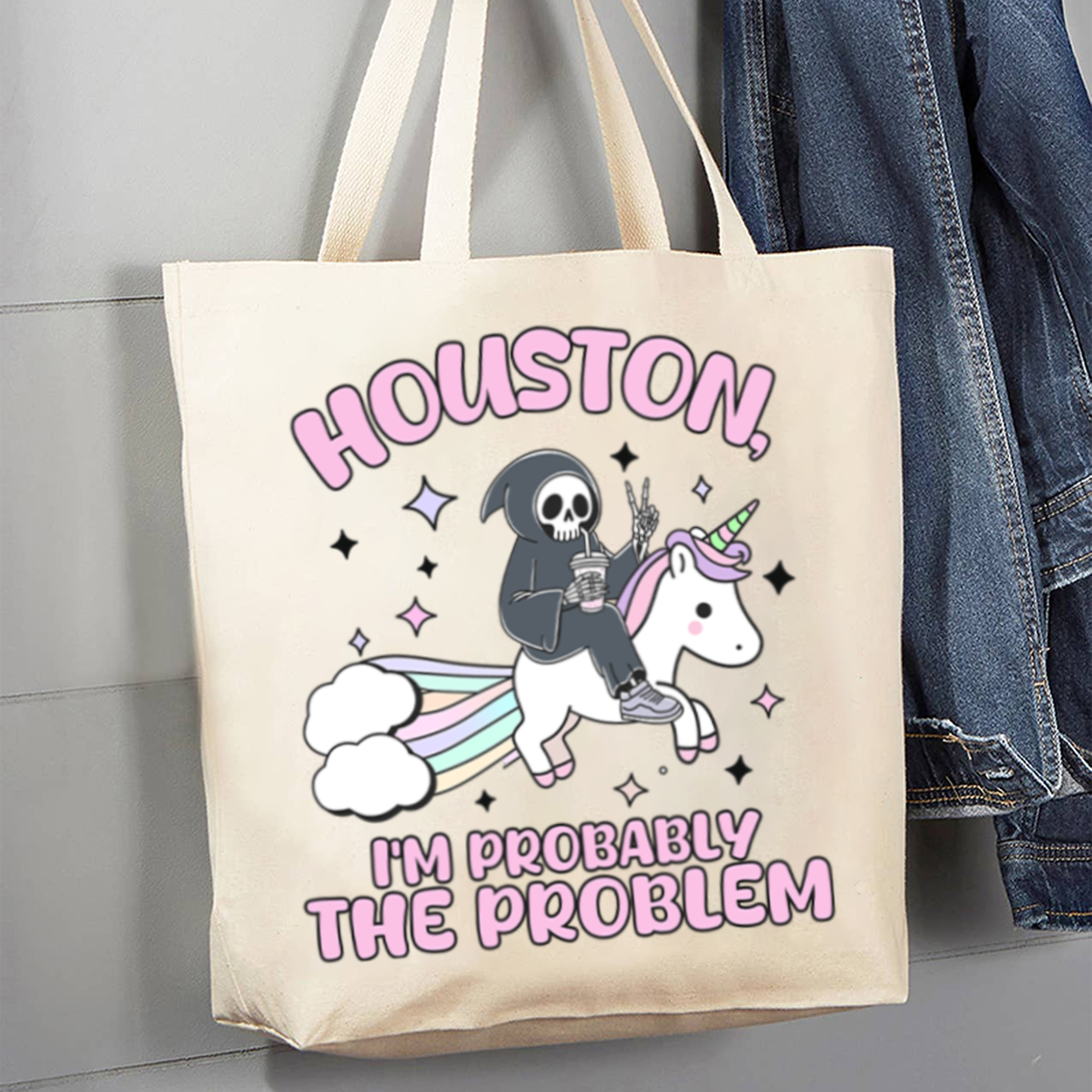 Mental Health-Houston I'm Probably The Problem_Cowboybay Canvas Tote Bag