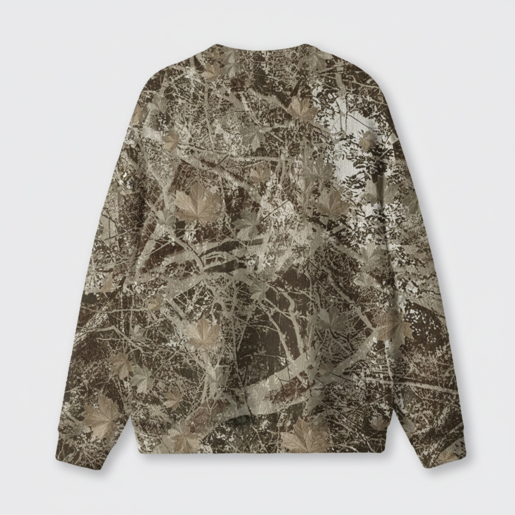Vintage Country Music And Beer Camo Knit Sweatshirt