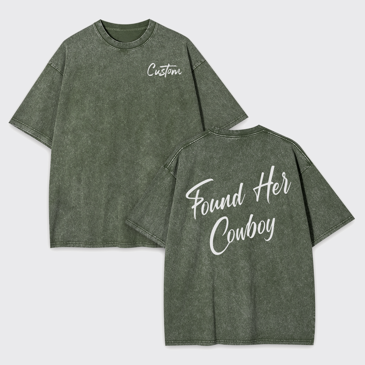 Personalized Found Her Cowboy Garment-dye Tees