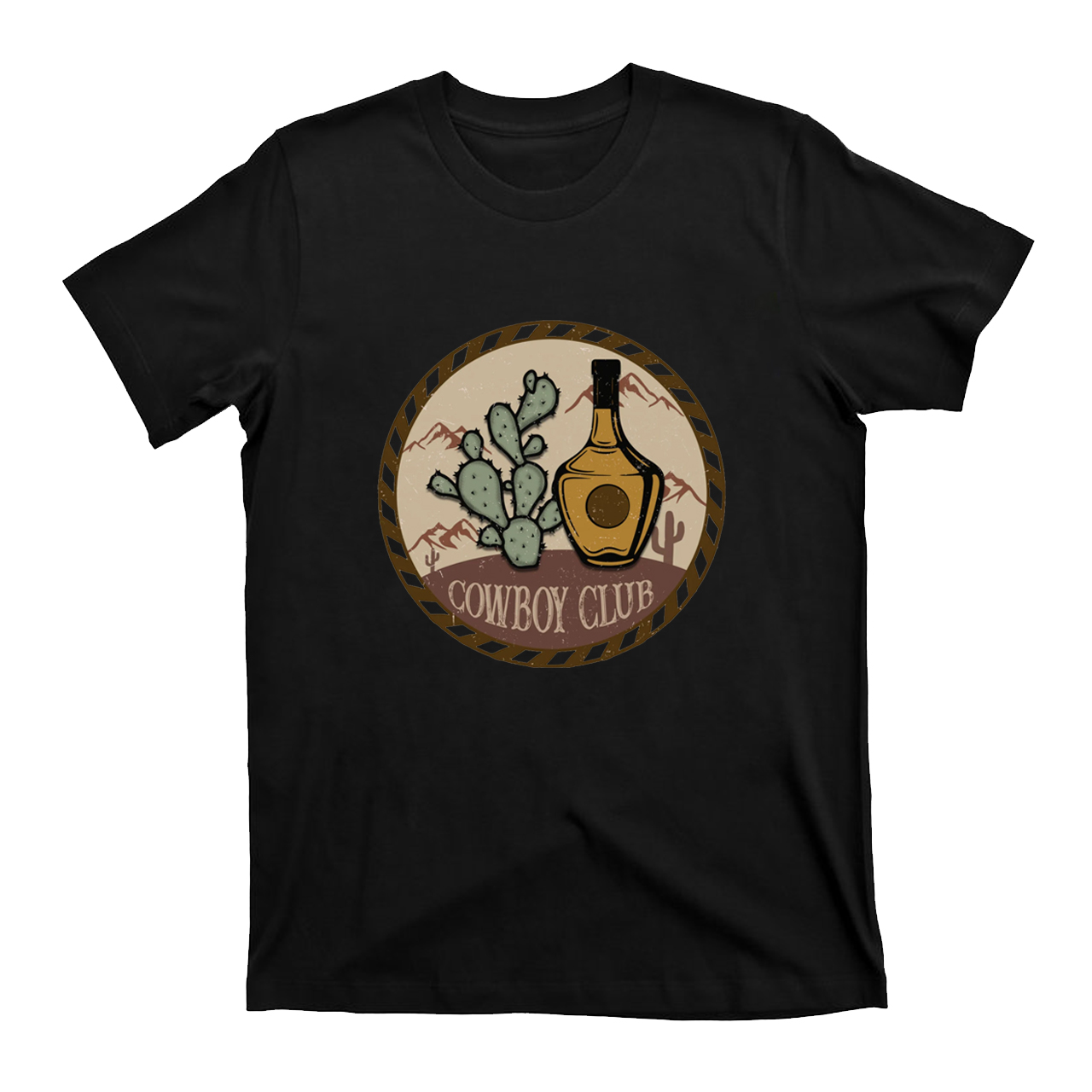Cowboy Cactus Whisky Boyfriend Gift T-Shirts