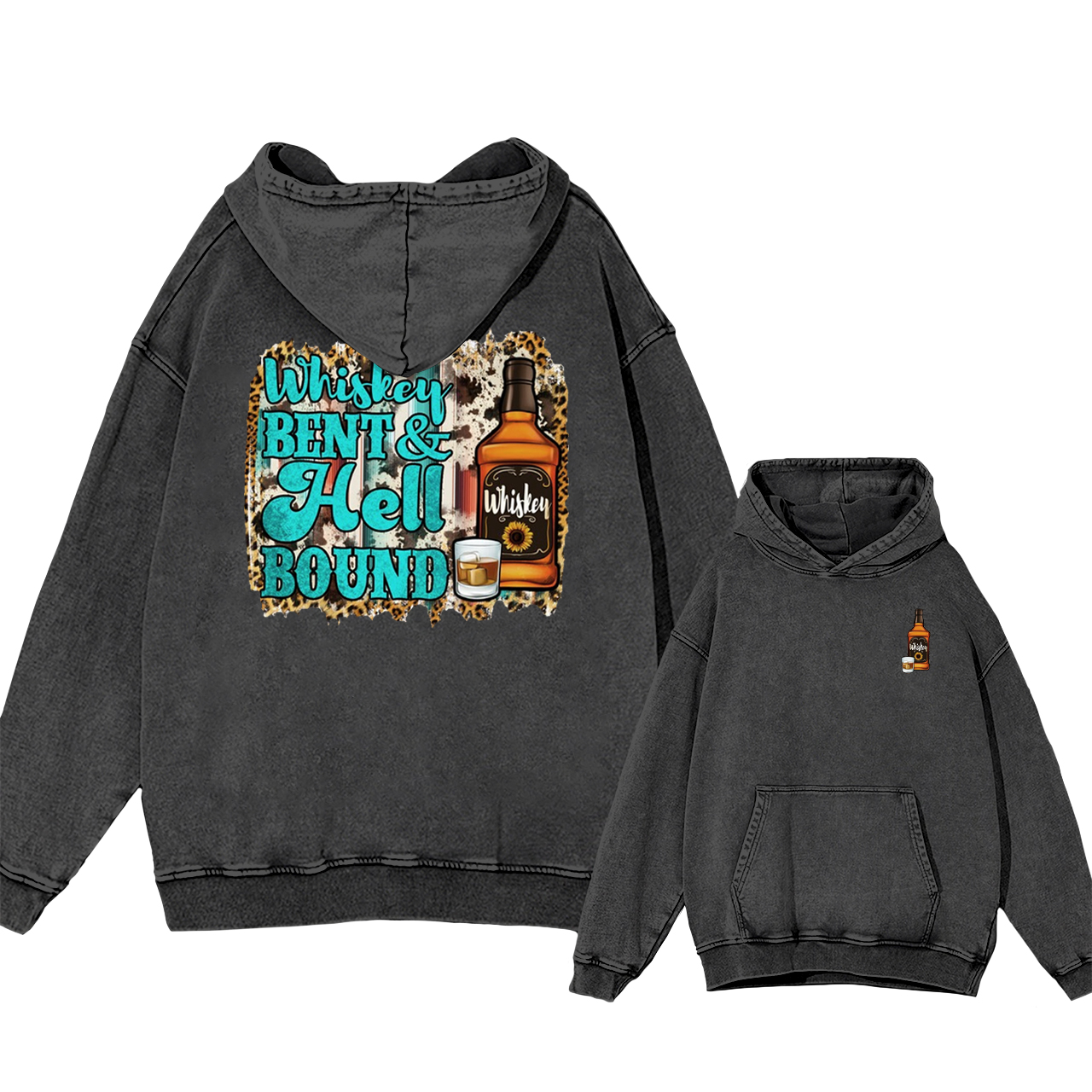 Whiskey Bent And Hell Bound Garment-Dye Hoodies