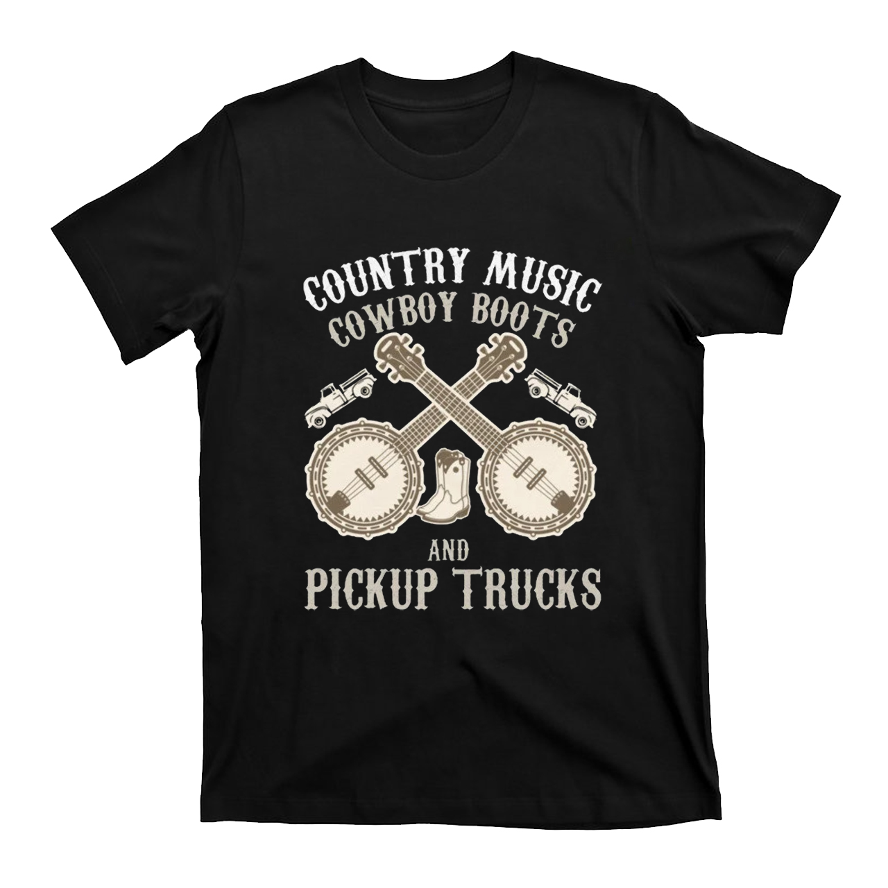 Funny Country Music Cowboy Boots Pickup Truck T-Shirts