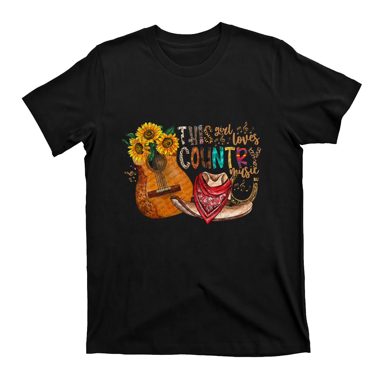 Love Country Music Sunflower T-Shirts