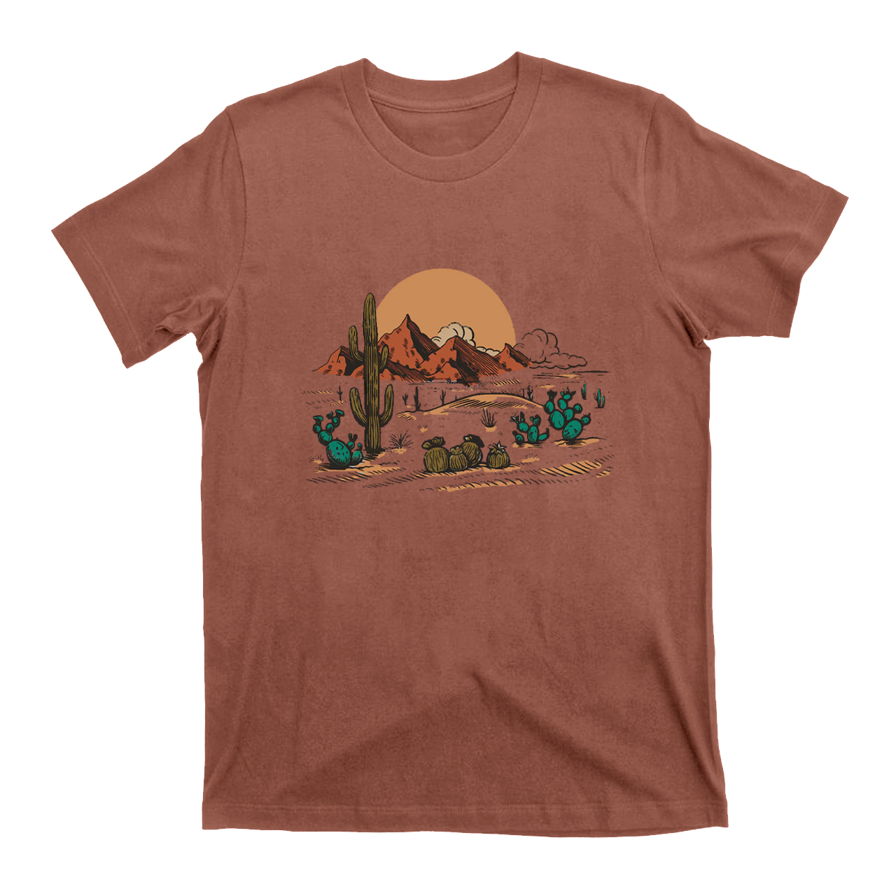 Western Desert Dust Cactus Vintage T-Shirts