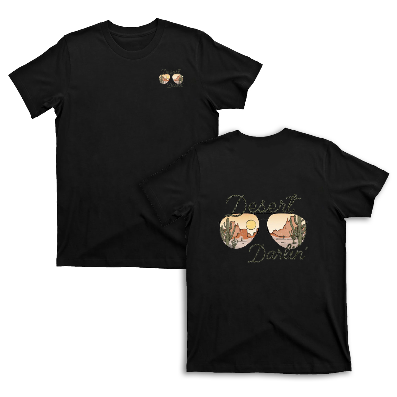 Desert Sunglasse Sunset Cactus T-Shirts