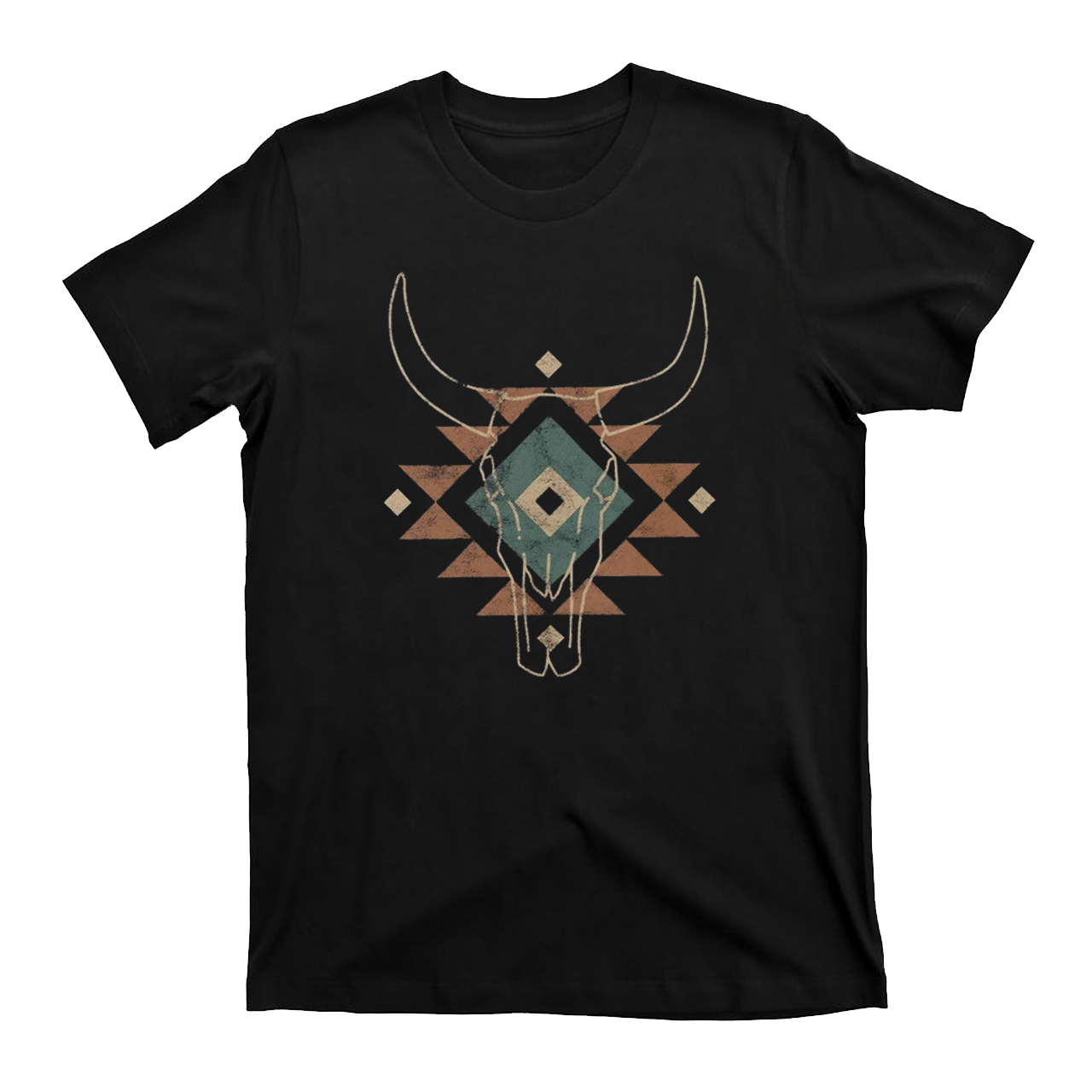 Aztec Cow Skull Shirt South Western