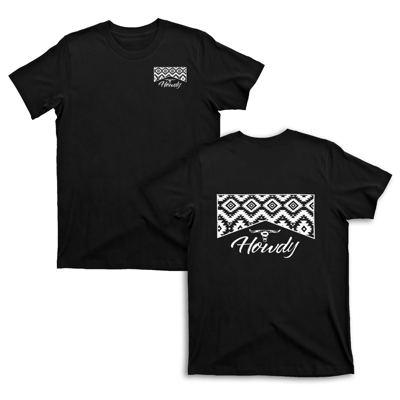 Howdy Western Graphic Bull Skull T-shirt