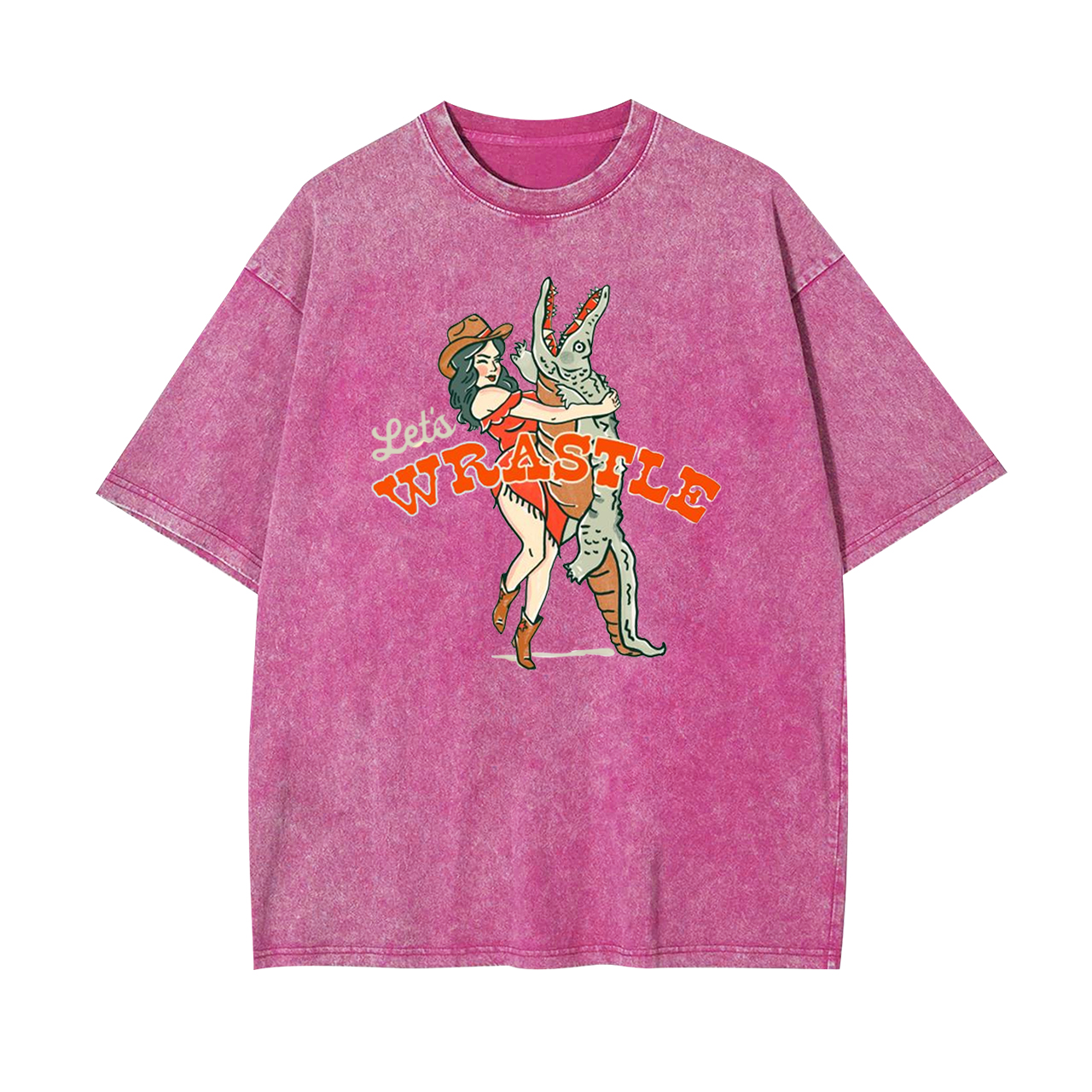 Let's Wrastle Cowgirl Power Garment-dye Tees
