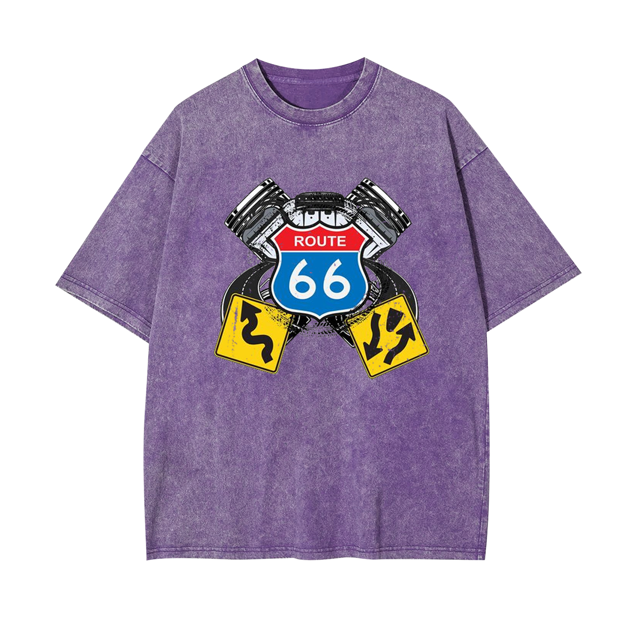 Route 66 Classic Car American Roads Garment-dye Tees