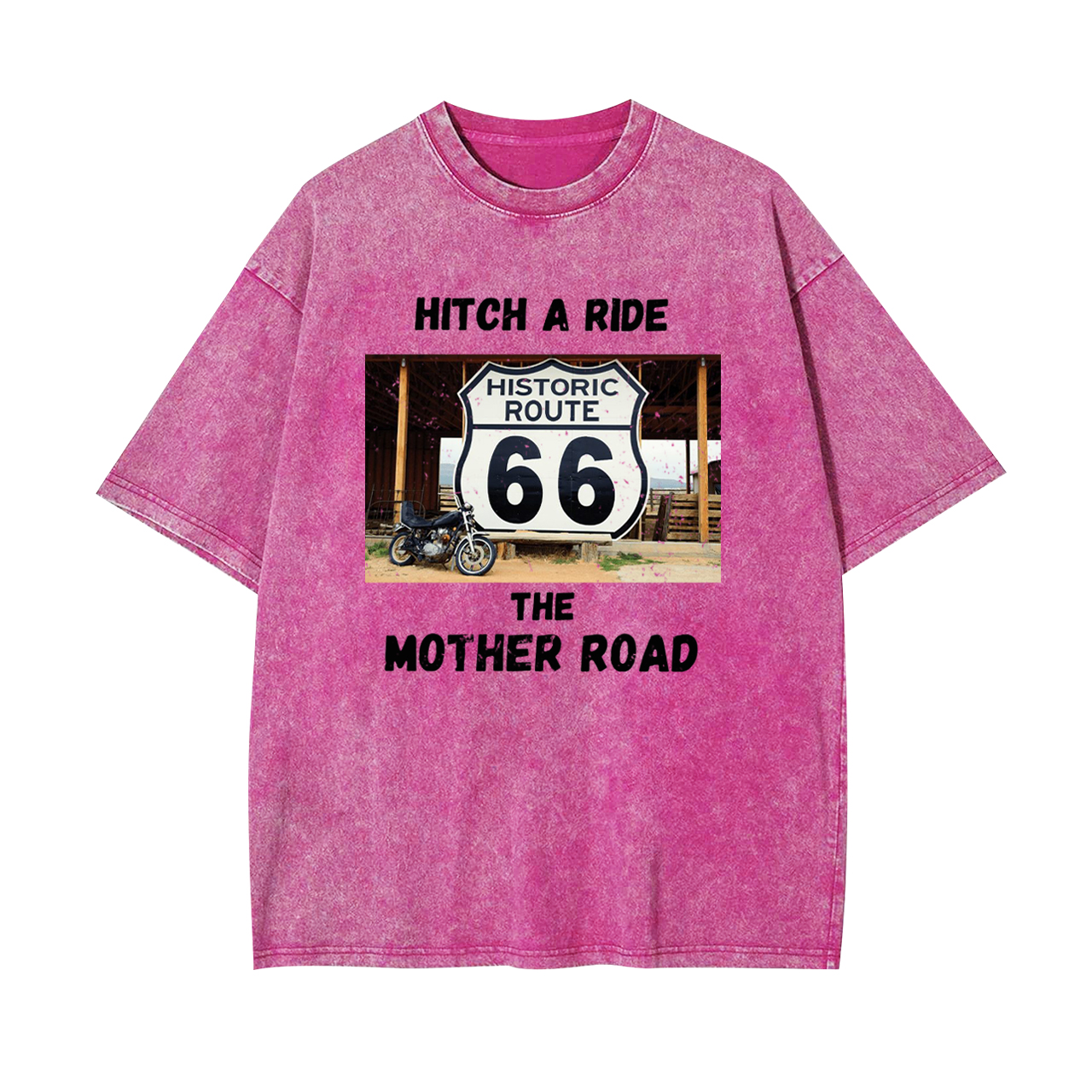 Hitchhiking Along the Mother Road's Historic Route 66 Garment-dye Tees