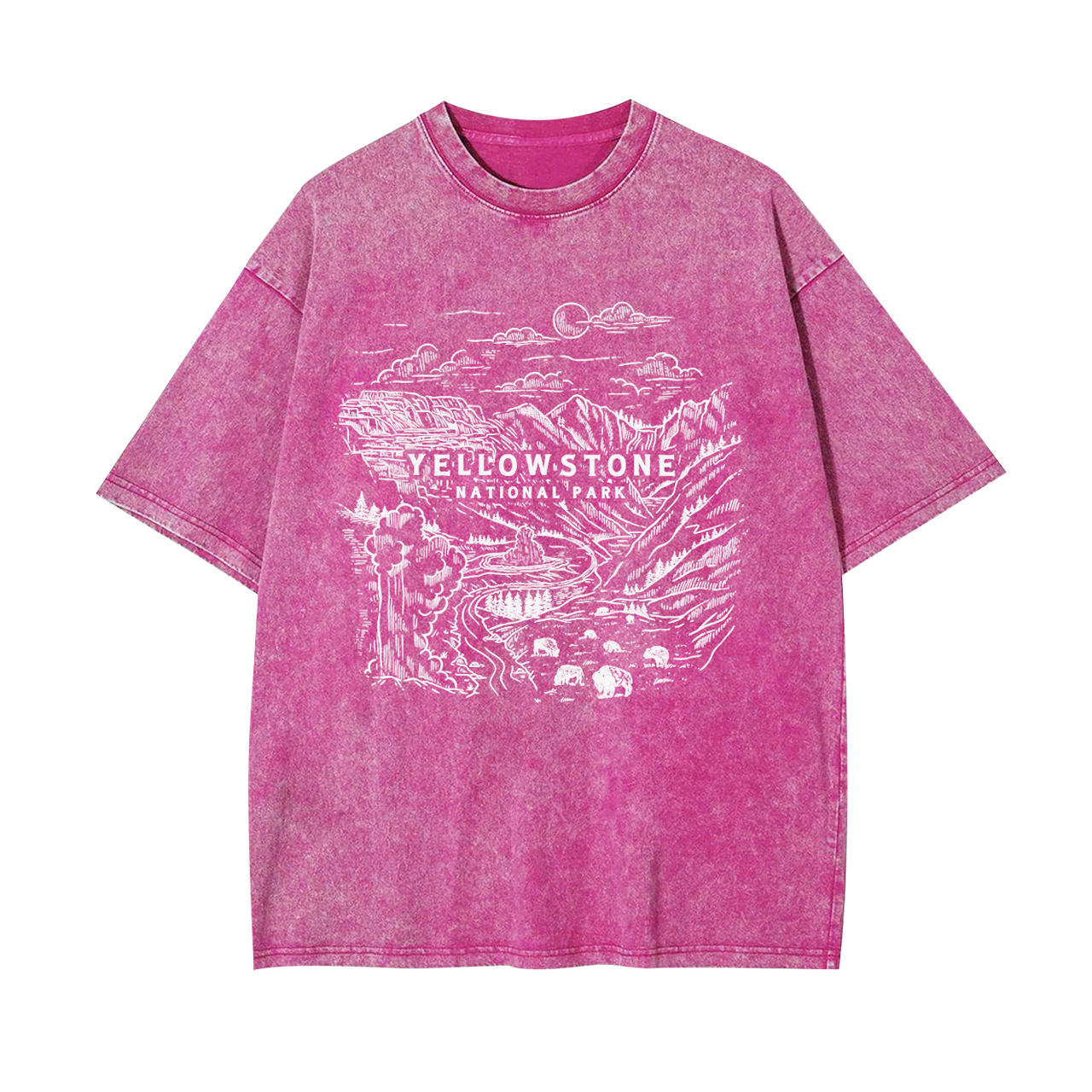 Aerial photography of Yellowstone National Park Garment-dye Tees