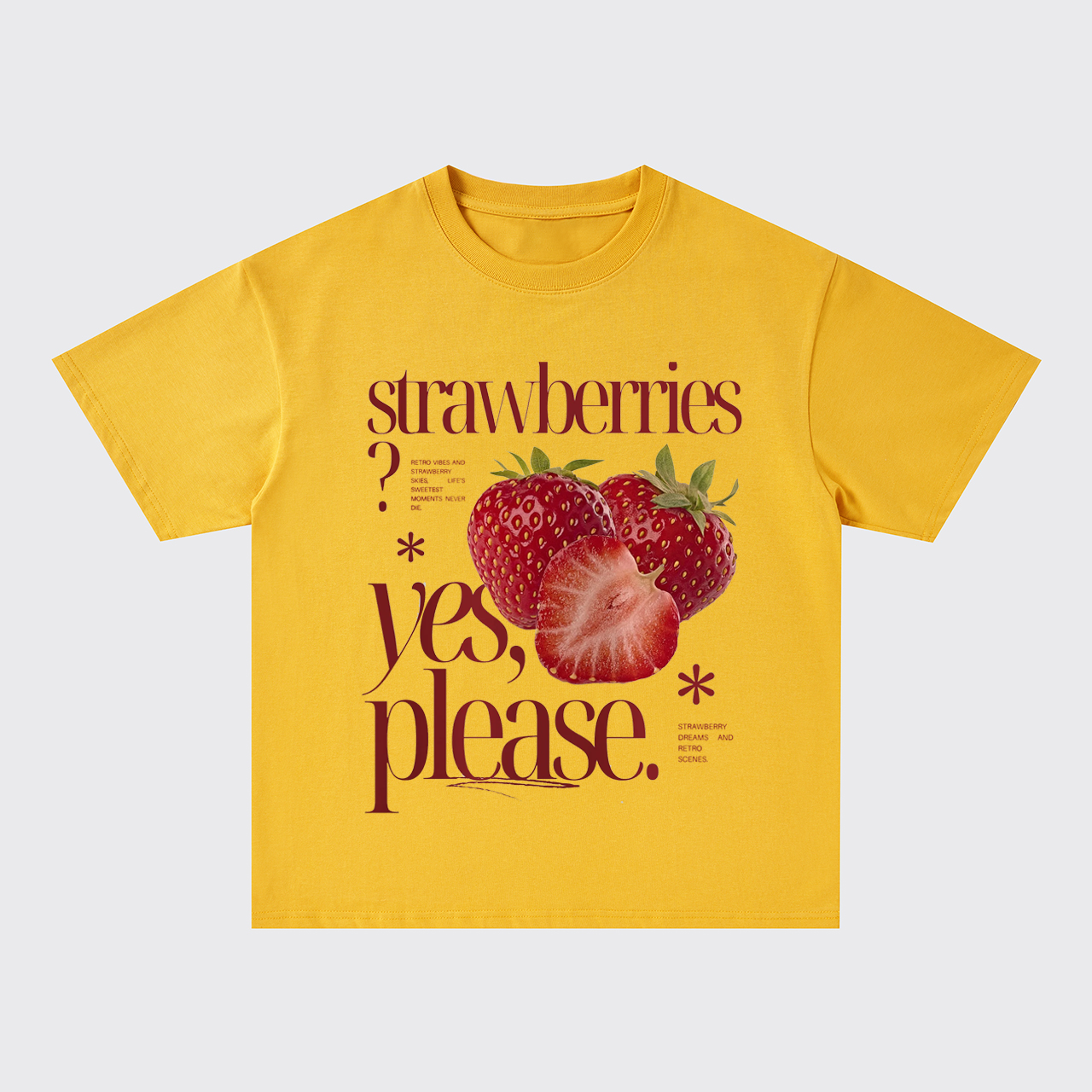 Retro Style-Fresh Strawberry Oversize T-Shirts
