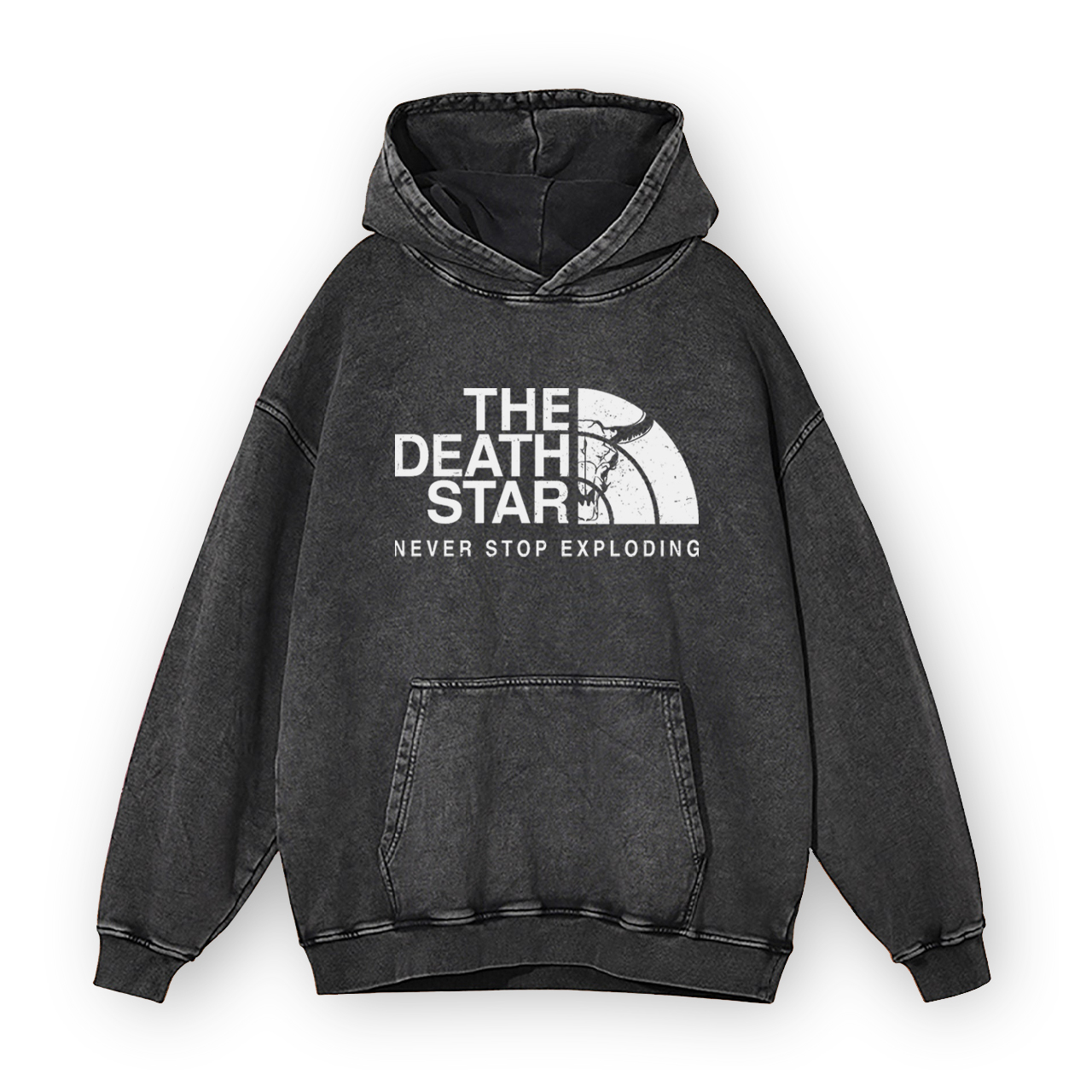 The Death Star Never Stop Garment-Dye Hoodies