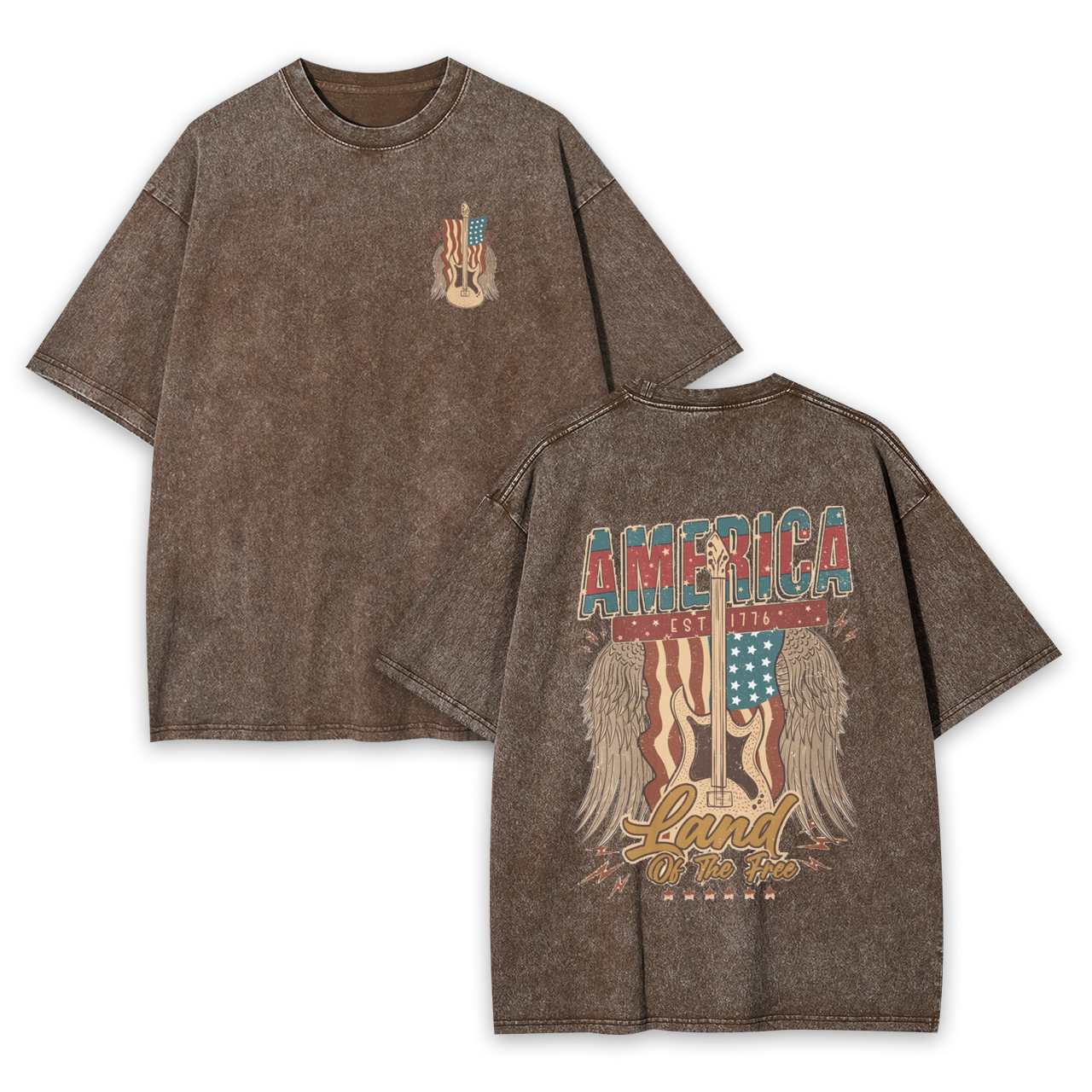 4th of July,Land Of The Free Garment-dye Tees