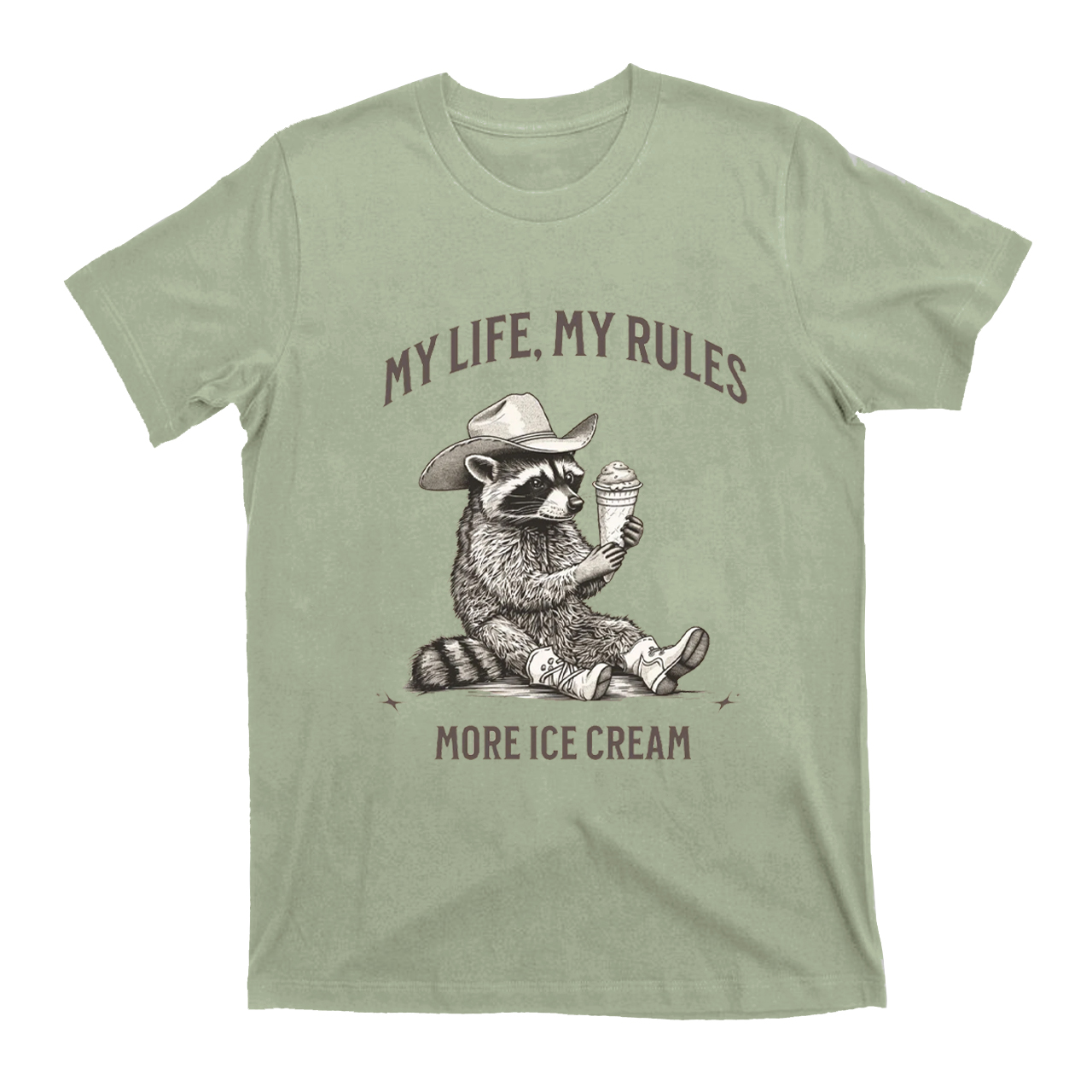 Vintage Raccoon Cowboy Ice Cream T-Shirts