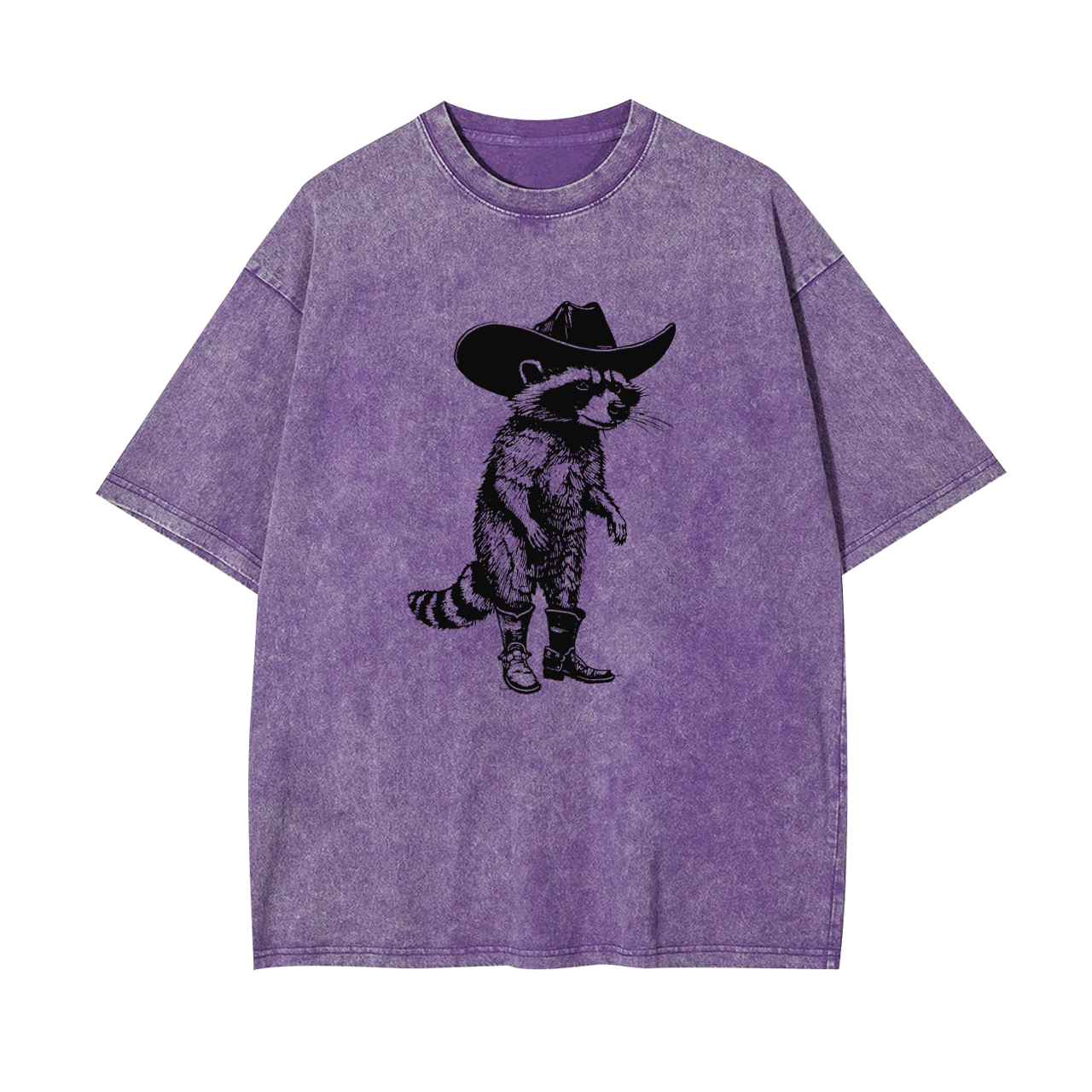 Vintage Cowboy Racoon Retro 90s Garment-dye Tees
