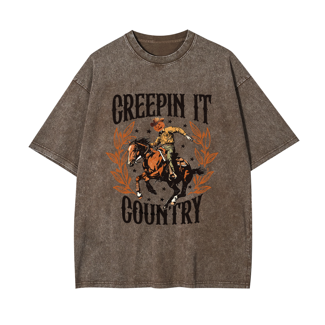 Creepin It Country Western Halloween Garment-dye Tees