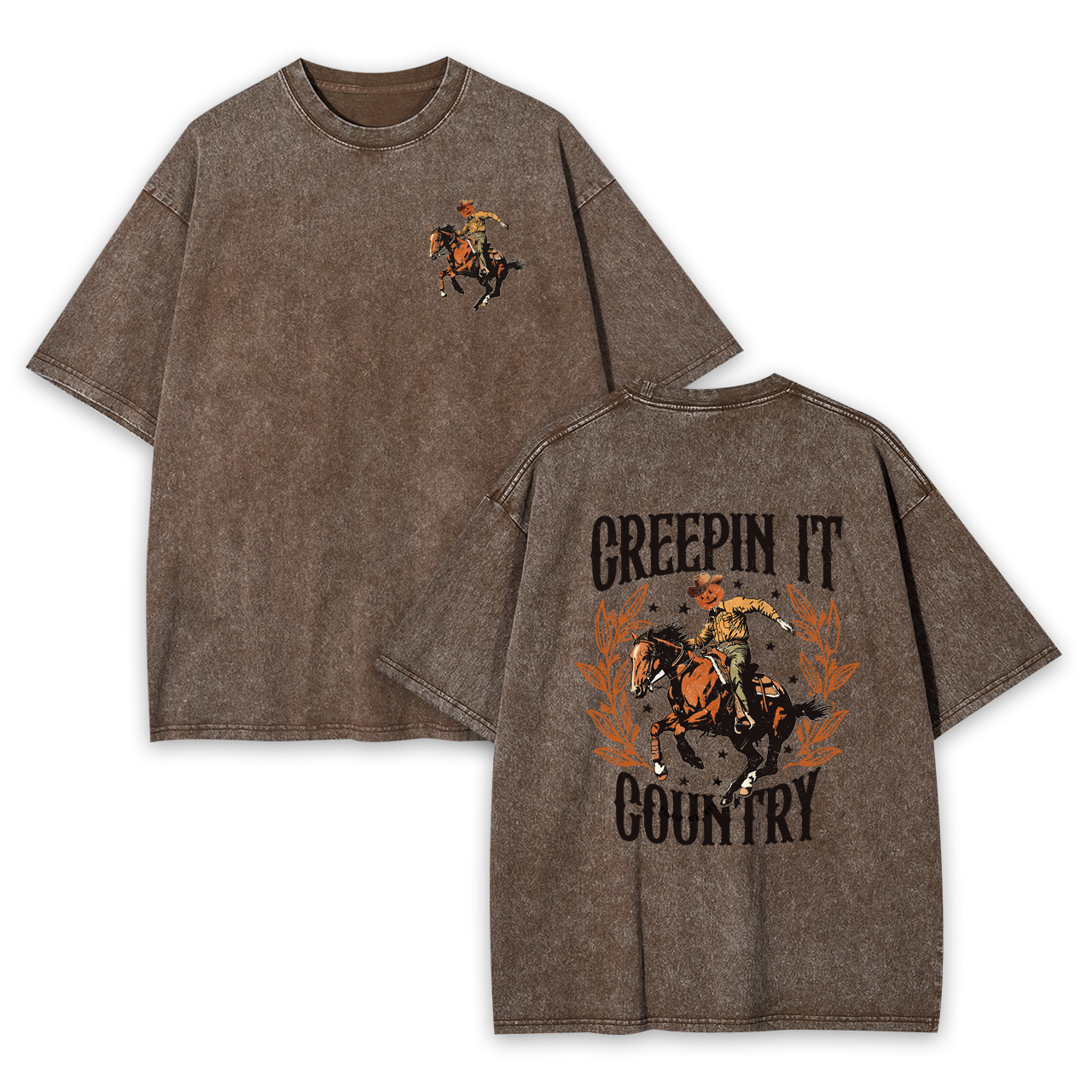 Creepin It Country Western Halloween Garment-dye Tees