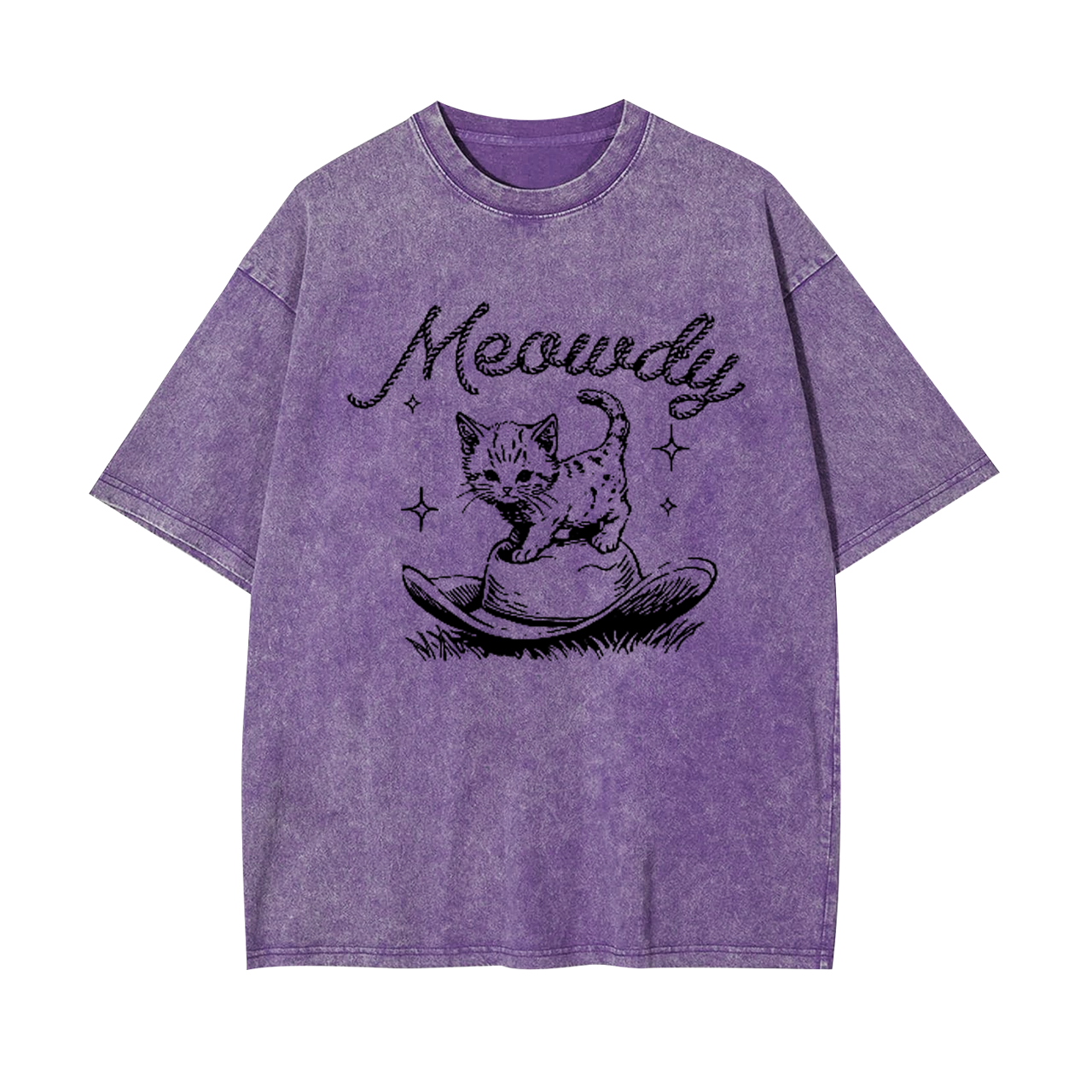 Meowdy Cute Kitten Cat Garment-dye Tees