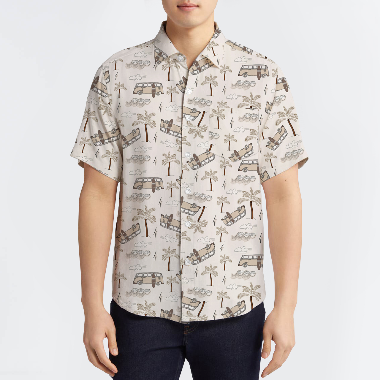 Palm Trees Button Up Shirts