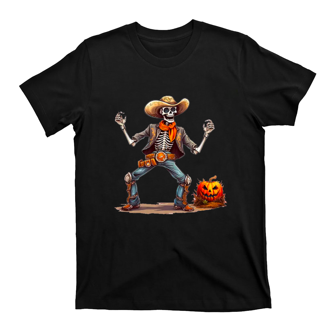 Halloween Western Skeleton Cowboy T-Shirts