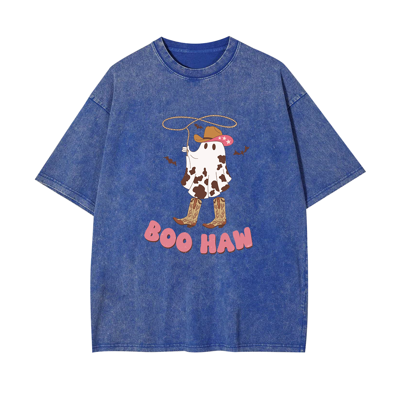 Boo Haw Ghost Cowboy Boot Fall Garment-dye Tees
