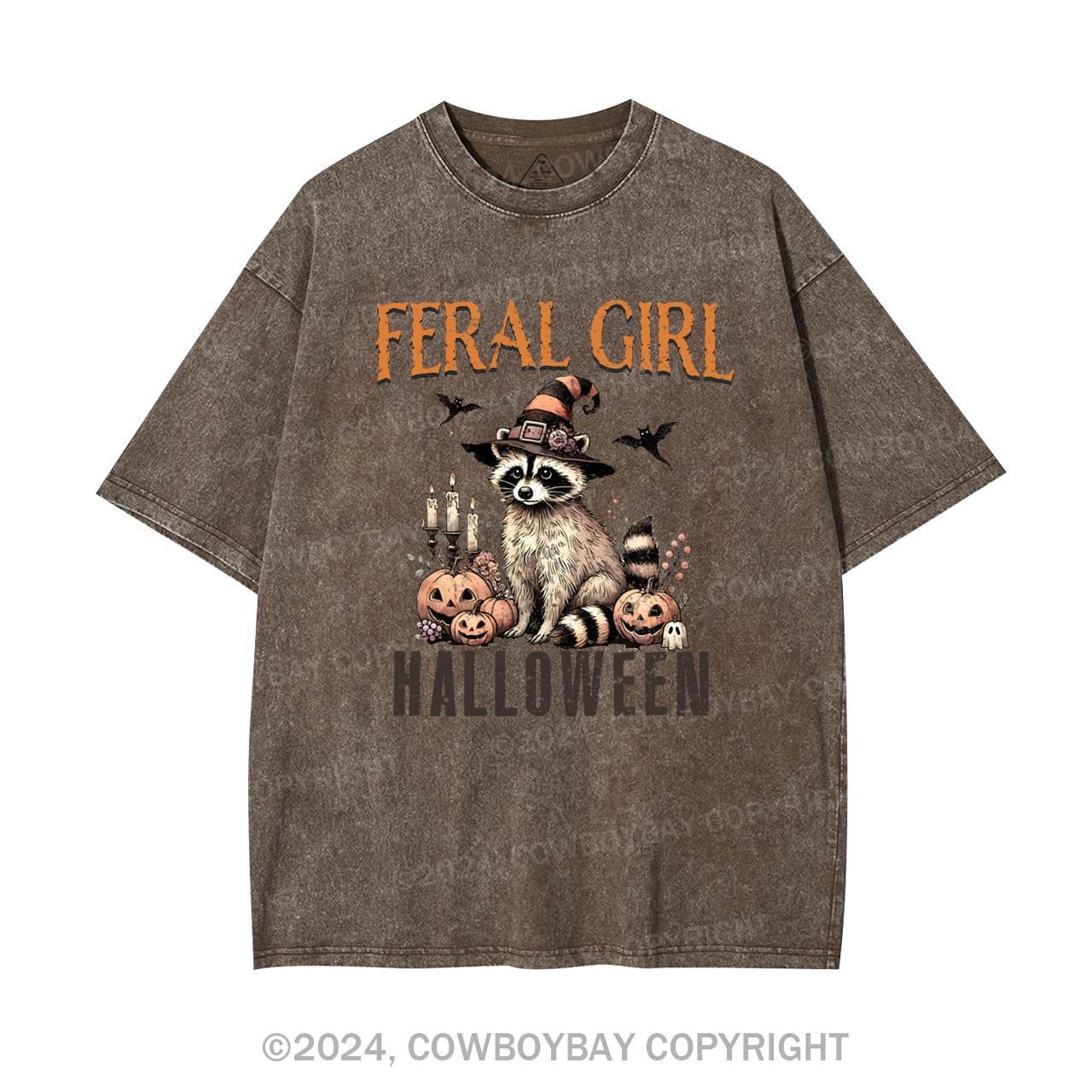 Feral Raccoon Halloween Garment-dye Tees