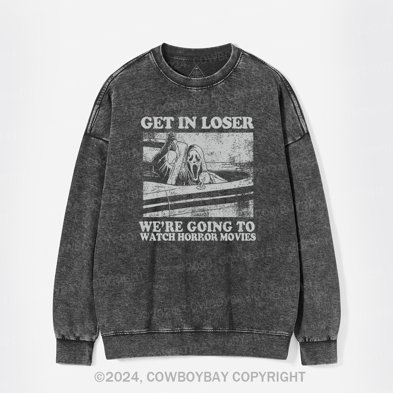 Get In Loser Halloween  Washed Sweatshirts
